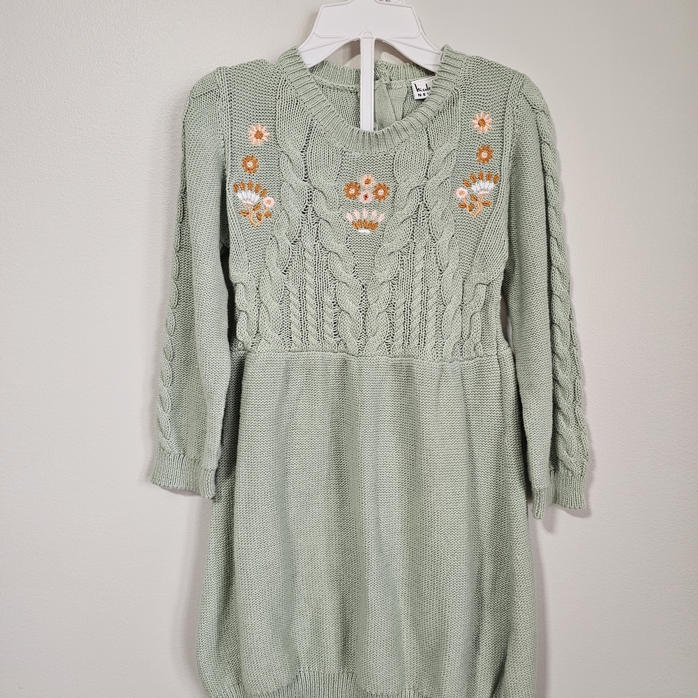 Nicole Miller Kids Knit Dress with Floral Accents 4t